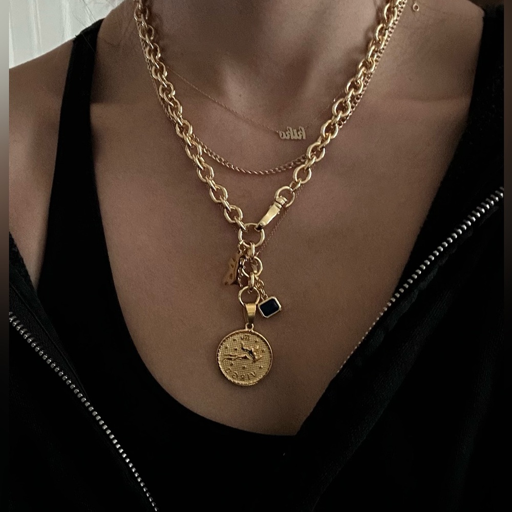 Personalized Gold Zodiac Necklace (Virgo)